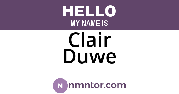 Clair Duwe