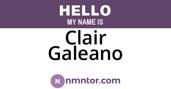 Clair Galeano