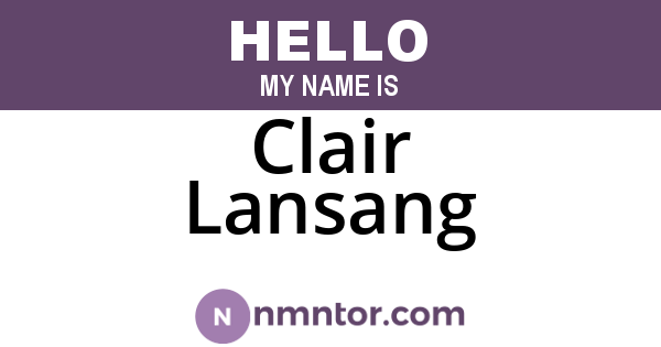 Clair Lansang