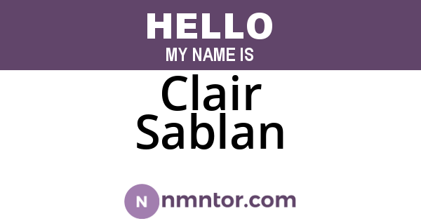 Clair Sablan