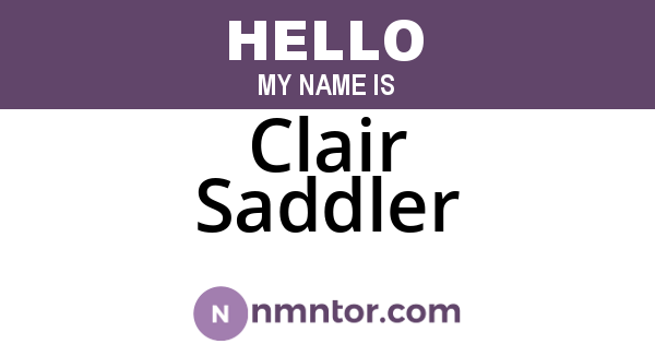 Clair Saddler