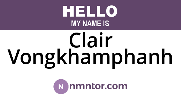 Clair Vongkhamphanh
