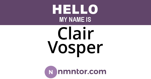 Clair Vosper
