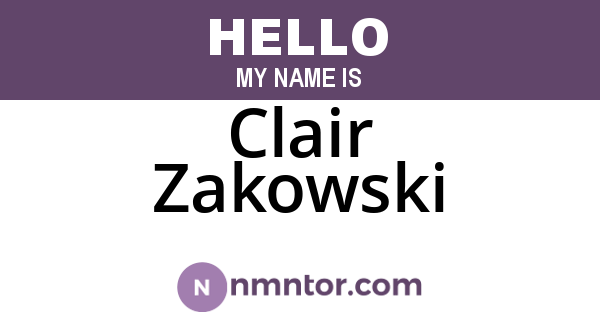 Clair Zakowski