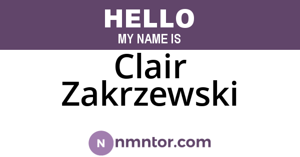 Clair Zakrzewski