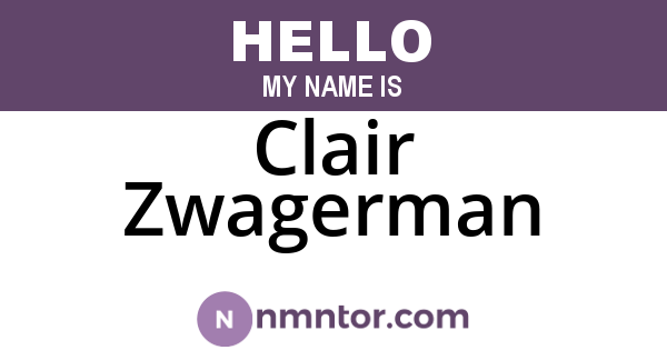 Clair Zwagerman