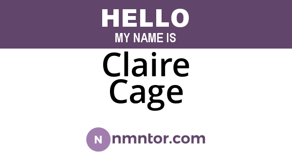 Claire Cage