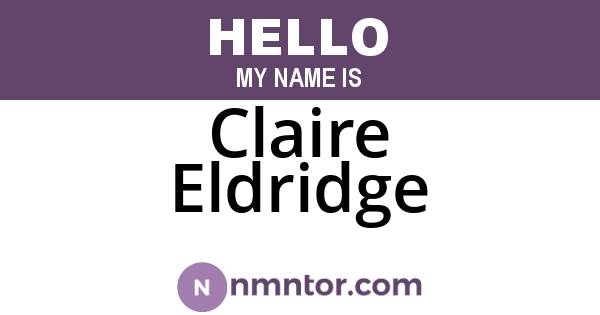 Claire Eldridge
