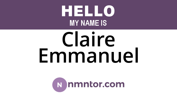 Claire Emmanuel