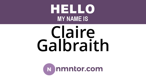 Claire Galbraith