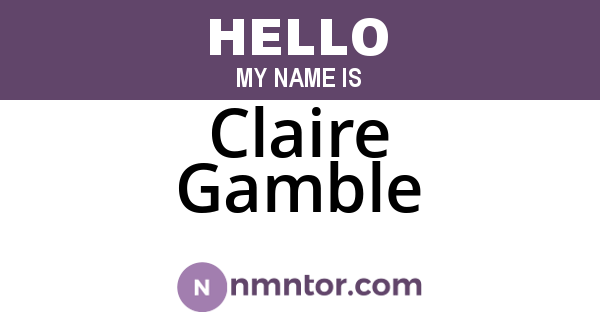 Claire Gamble