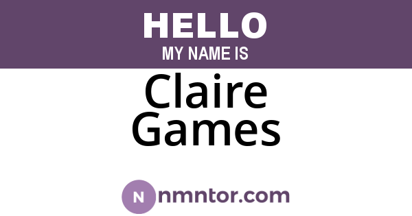 Claire Games