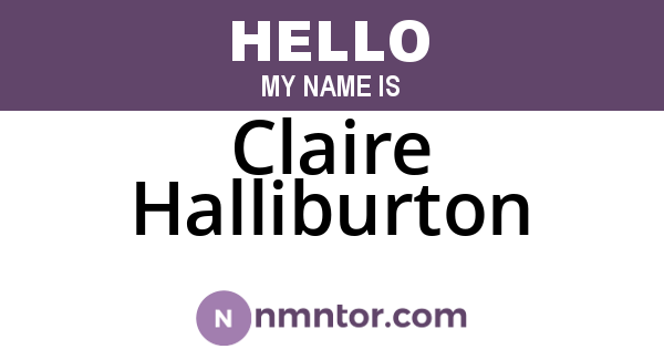 Claire Halliburton