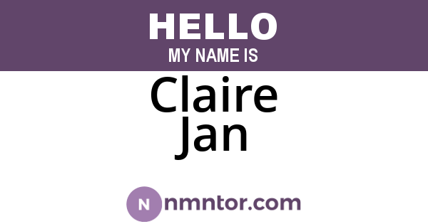 Claire Jan