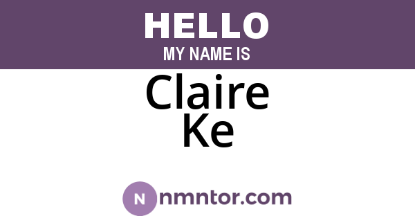 Claire Ke
