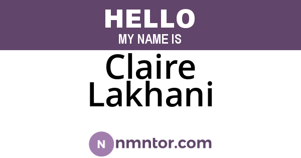 Claire Lakhani