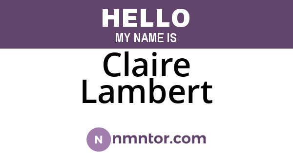Claire Lambert