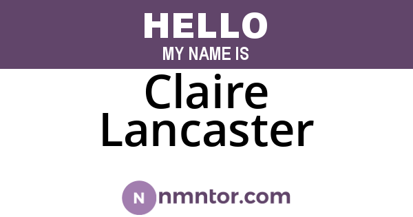 Claire Lancaster