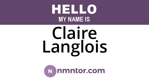 Claire Langlois