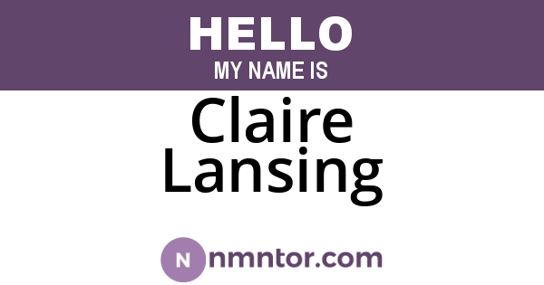 Claire Lansing