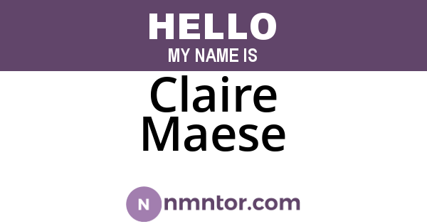 Claire Maese