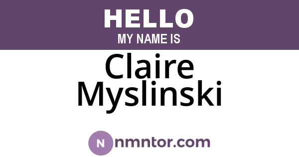 Claire Myslinski