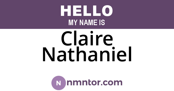 Claire Nathaniel