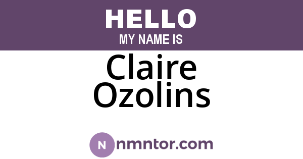 Claire Ozolins