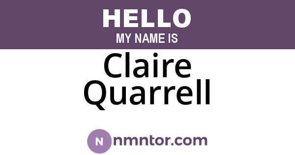 Claire Quarrell