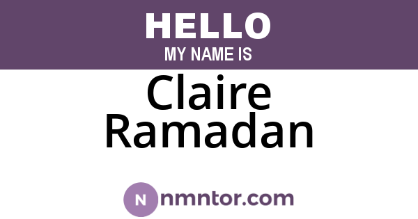 Claire Ramadan