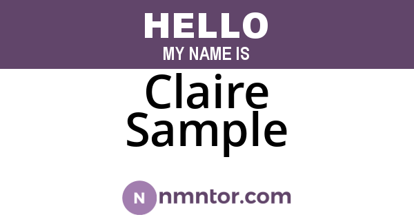 Claire Sample