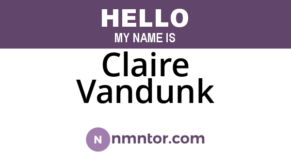 Claire Vandunk