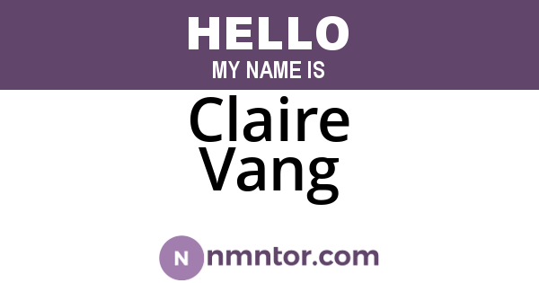 Claire Vang