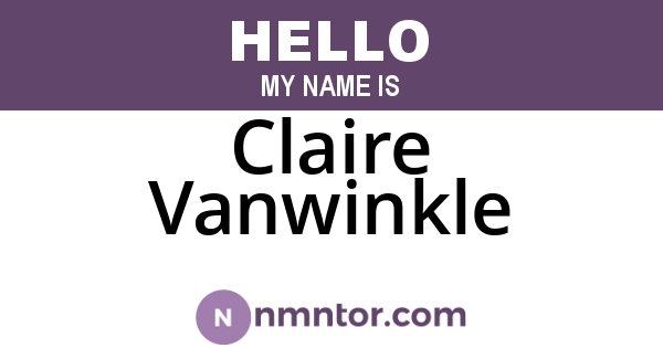 Claire Vanwinkle