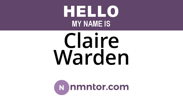 Claire Warden
