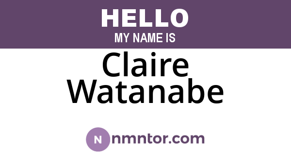Claire Watanabe