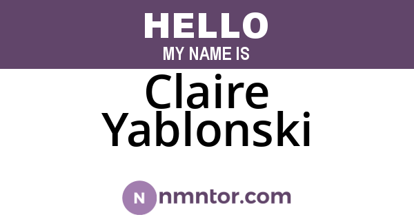 Claire Yablonski