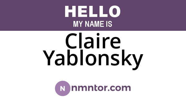 Claire Yablonsky