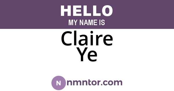 Claire Ye