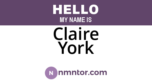 Claire York