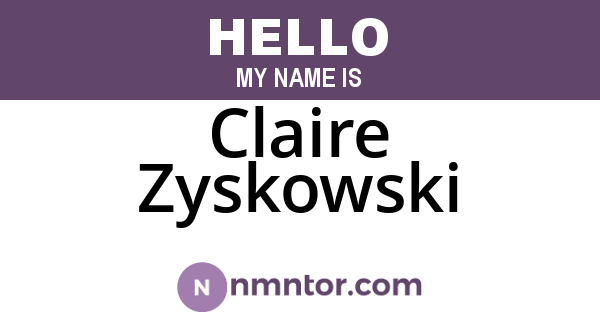 Claire Zyskowski