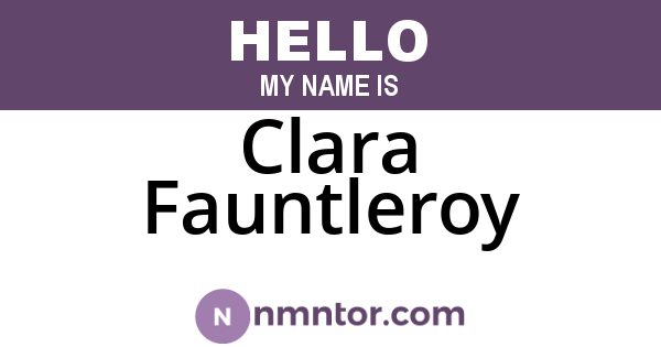 Clara Fauntleroy