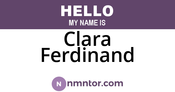 Clara Ferdinand