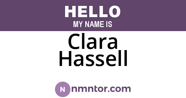 Clara Hassell