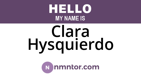 Clara Hysquierdo