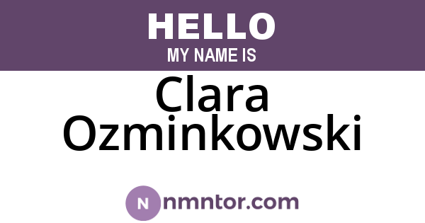 Clara Ozminkowski