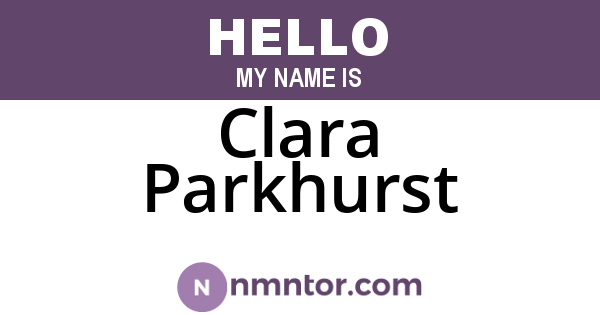 Clara Parkhurst