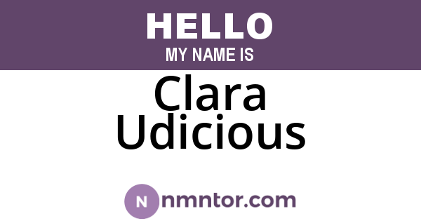 Clara Udicious