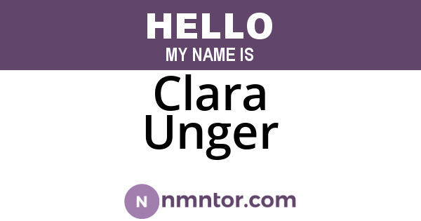 Clara Unger