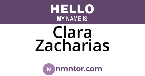 Clara Zacharias